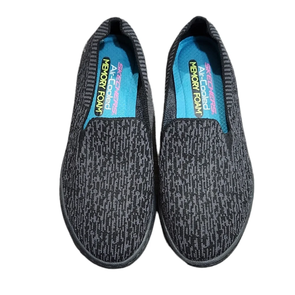 Skechers Air-Cooled Memory Foam Slip On Gray/Black Lite-Knit Skechers 7